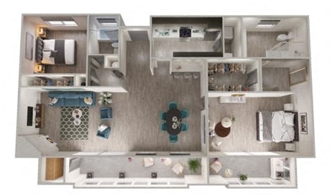 a floor plan of a 2 bedroom apartment